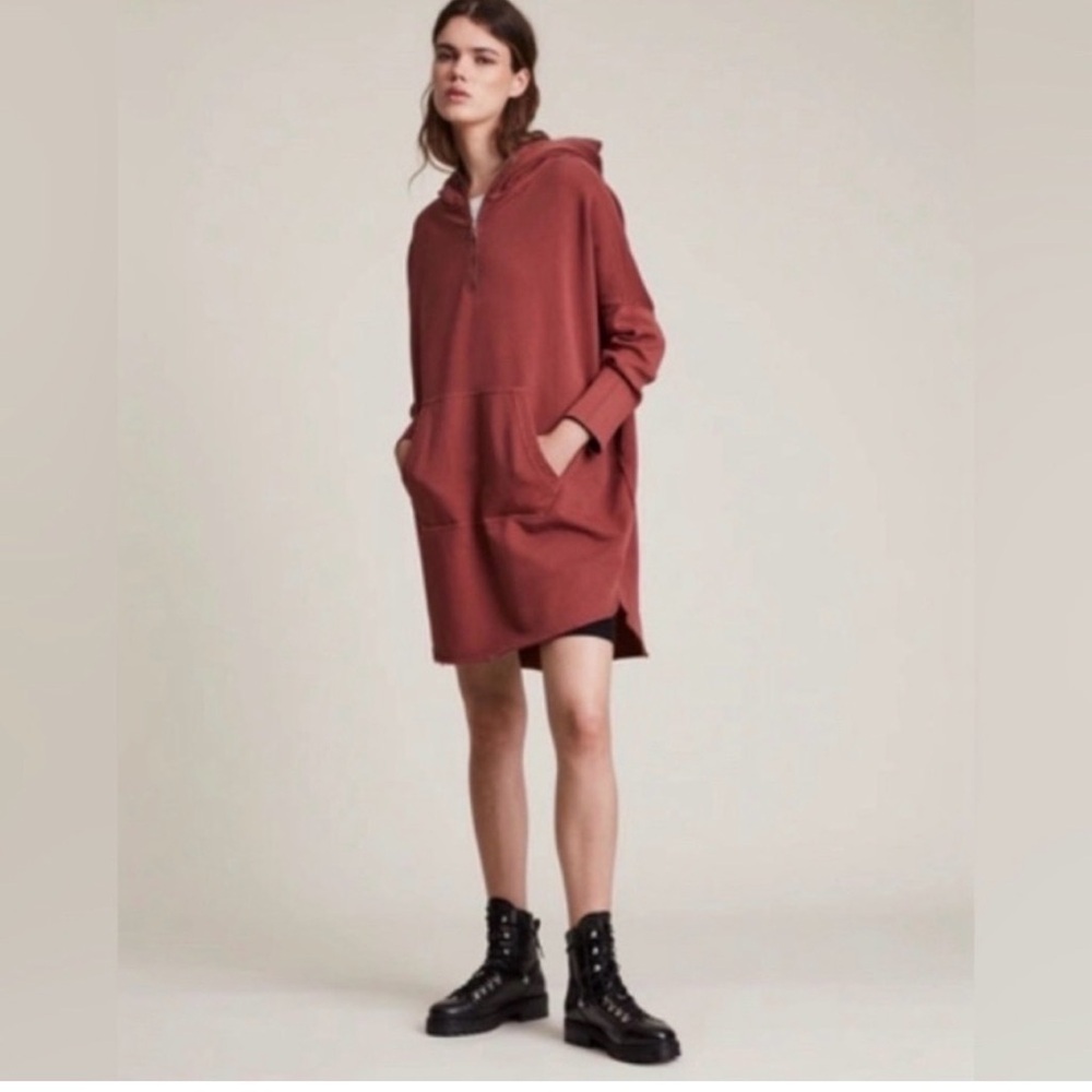 AllSaints Xonda Hoodie Dress-Size Medium